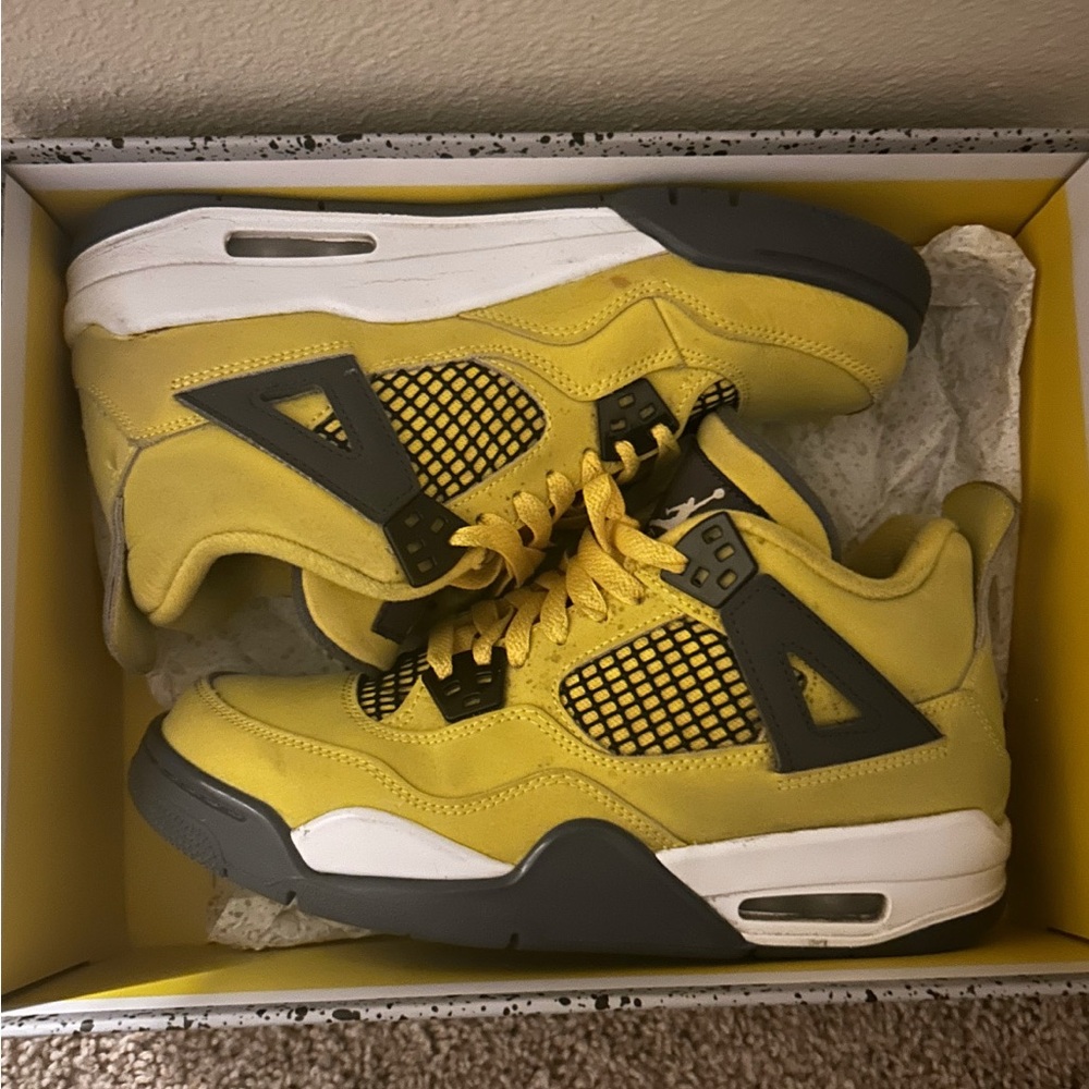 Jordan Yellow and Gray Sneakers